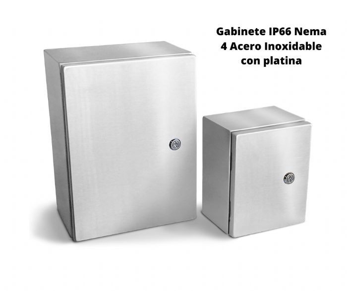 Gabinete IP66 Nema 4 Acero Inoxidable con platina
